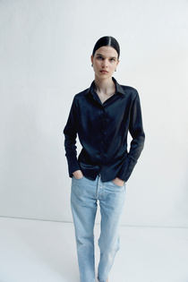 Yasmin Silk Shirt in Black